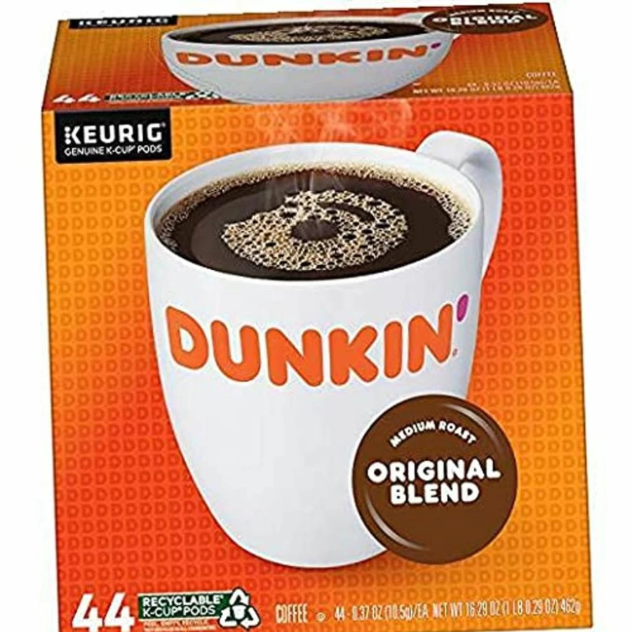 Dunkin' Donuts Original Blend Medium Roast Coffee Pods, 44 Keurig K-Cups (2 Pack of 22 Count) for Keurig Brewers