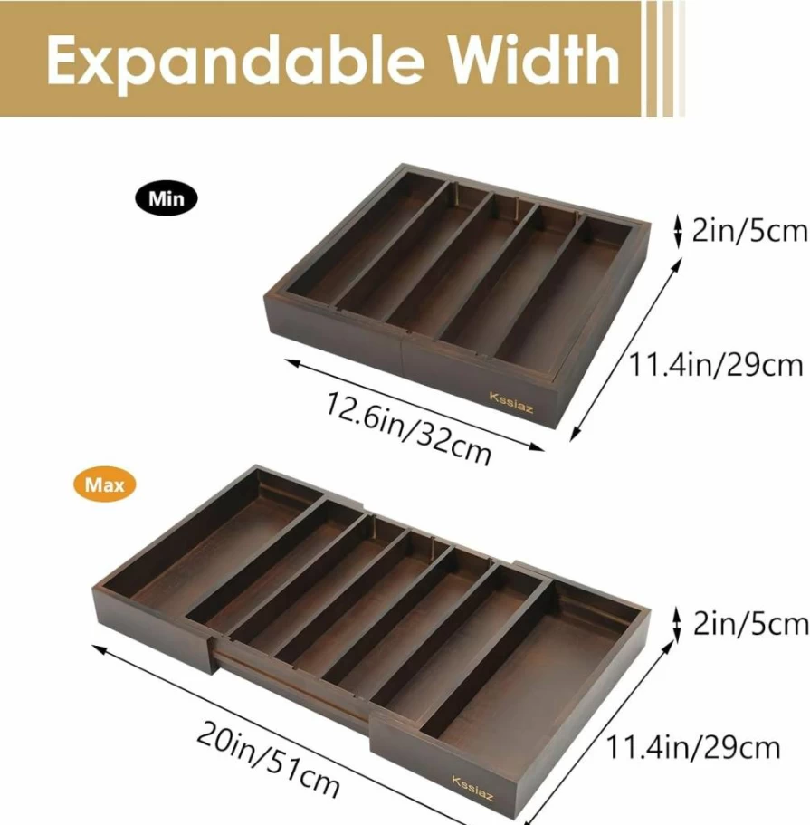 Kssiaz Bamboo Coffee Pod Holder Drawer Organizer - Compatible with Nespresso Vertuo & K-Cups, Fits 25-45 Capsules, Perfect for Coffee Station, Home Office & Kitchen Storage (Eco-Friendly)