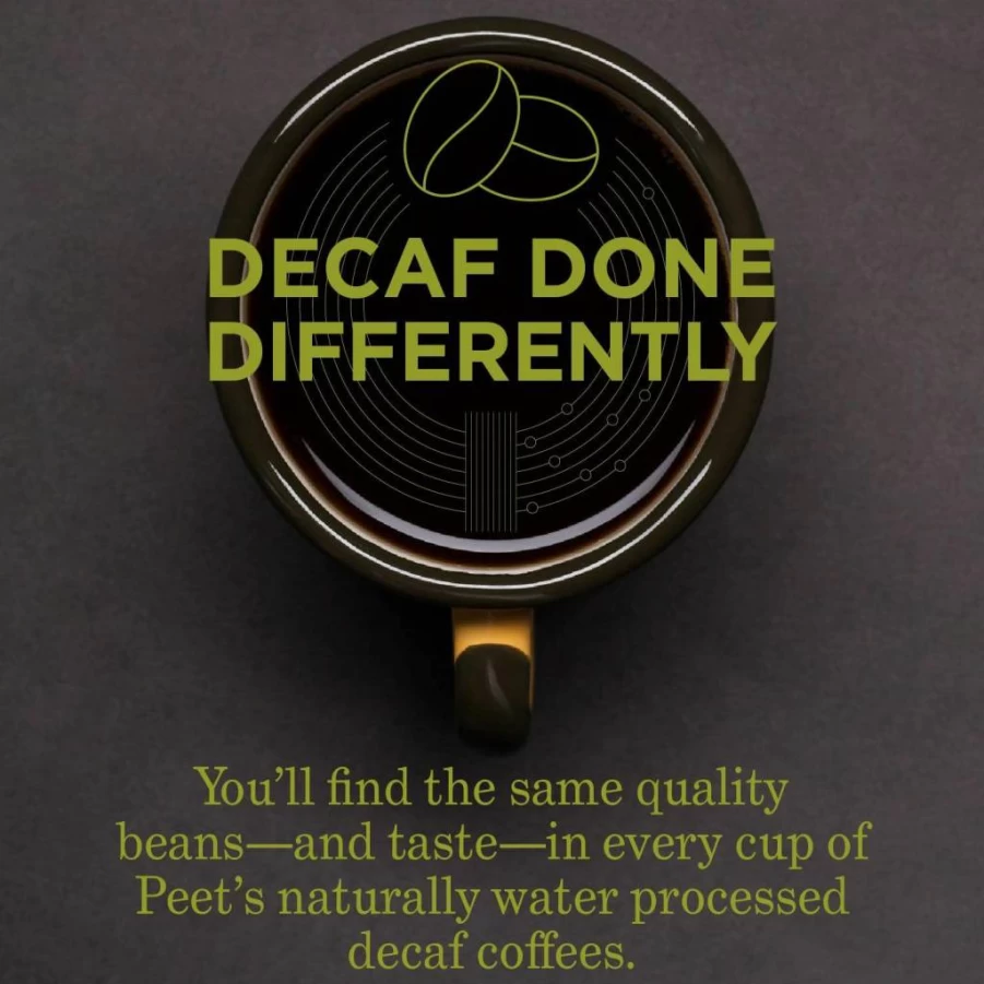 Peet's Coffee Decaf House Blend Dark Roast K-Cup Pods - 88 Count (4 Boxes of 22) for Keurig Brewers