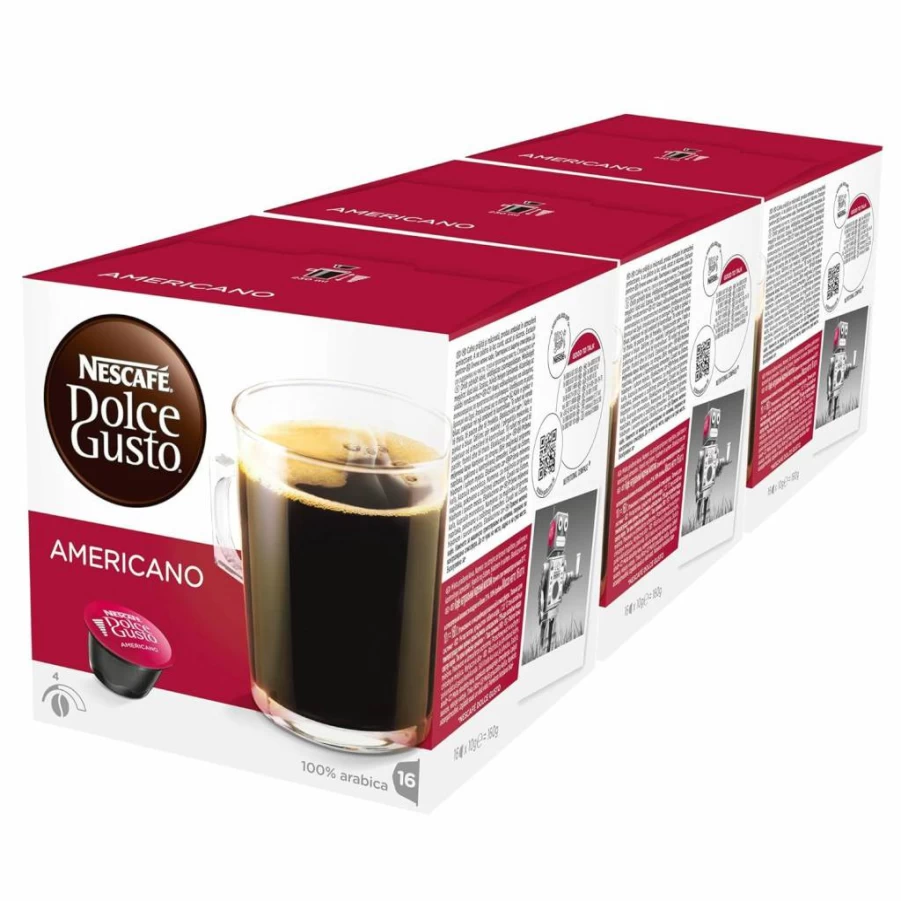 NESCAFE Dolce Gusto Americano Coffee Pods, 48 Capsules (16 Capsules x 3 Packs) - Compatible with Dolce Gusto Machines