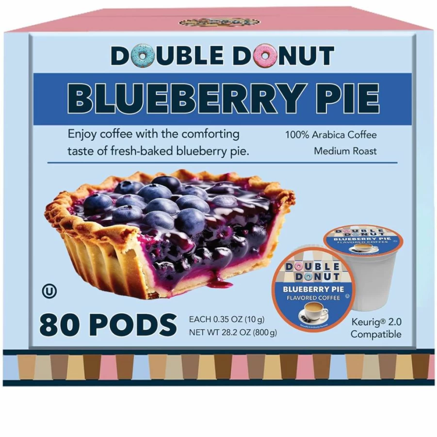Double Donut Coffee French Vanilla Medium Roast Flavored K-Cup Pods for Keurig Brewers - 72 Count Pack