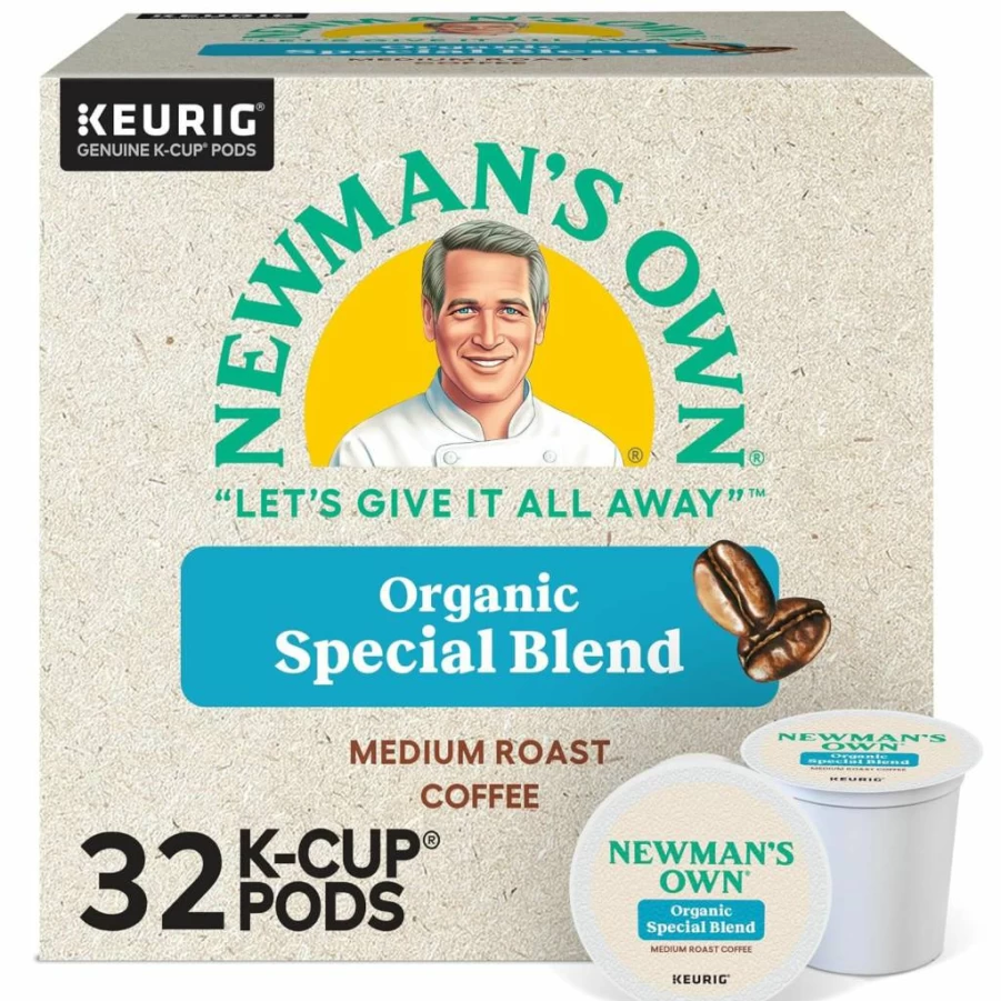 Newman's Own Organics Special Blend Decaf K-Cup Pods, Medium Roast Coffee, 96 Count, Keurig Compatible Single-Serve Pods