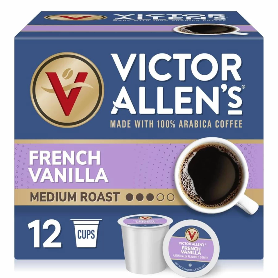 Victor Allen's Coffee Variety Pack Single Serve Pods for Keurig - French Vanilla, Caramel Macchiato & Hazelnut Flavored K-Cups (32 Count)