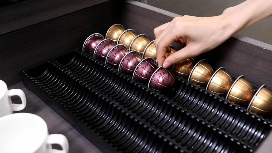 EVERIE Coffee Pod Organizer Drawer Insert for Nespresso VertuoLine Capsules – Countertop Storage Holder NCT04