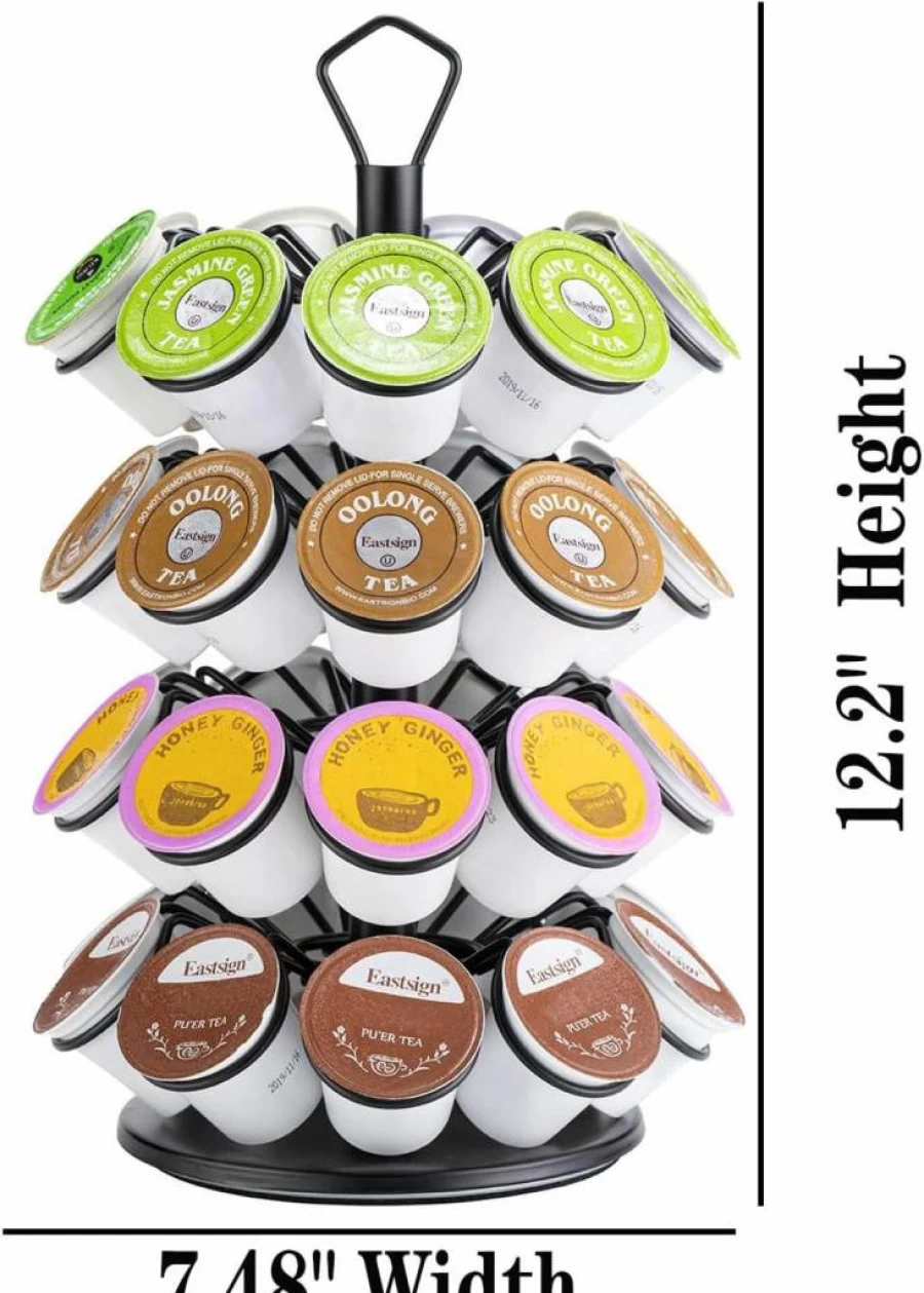 Rice Rat 6-Tier K-Cup Carousel Holder - Organizes 54 Coffee Pods, Compact Spinning Storage for Keurig Capsules, Space-Saving Display Rack