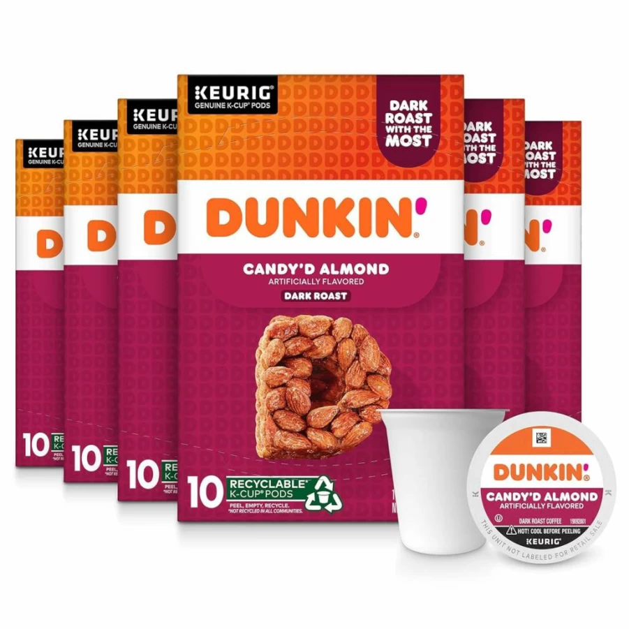 Dunkin' Midnight Dark Roast Coffee K-Cup Pods, 60 Count, Compatible with Keurig Brewers