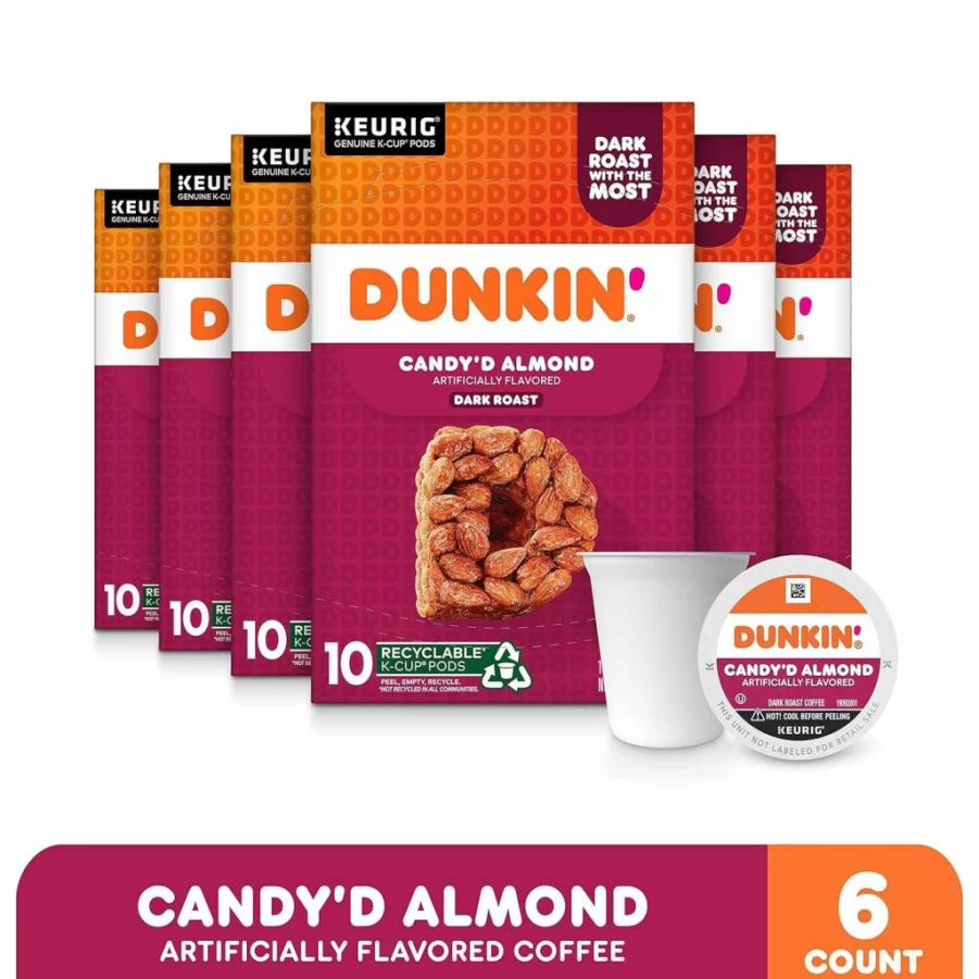 Dunkin' Midnight Dark Roast Coffee K-Cup Pods, 60 Count, Compatible with Keurig Brewers