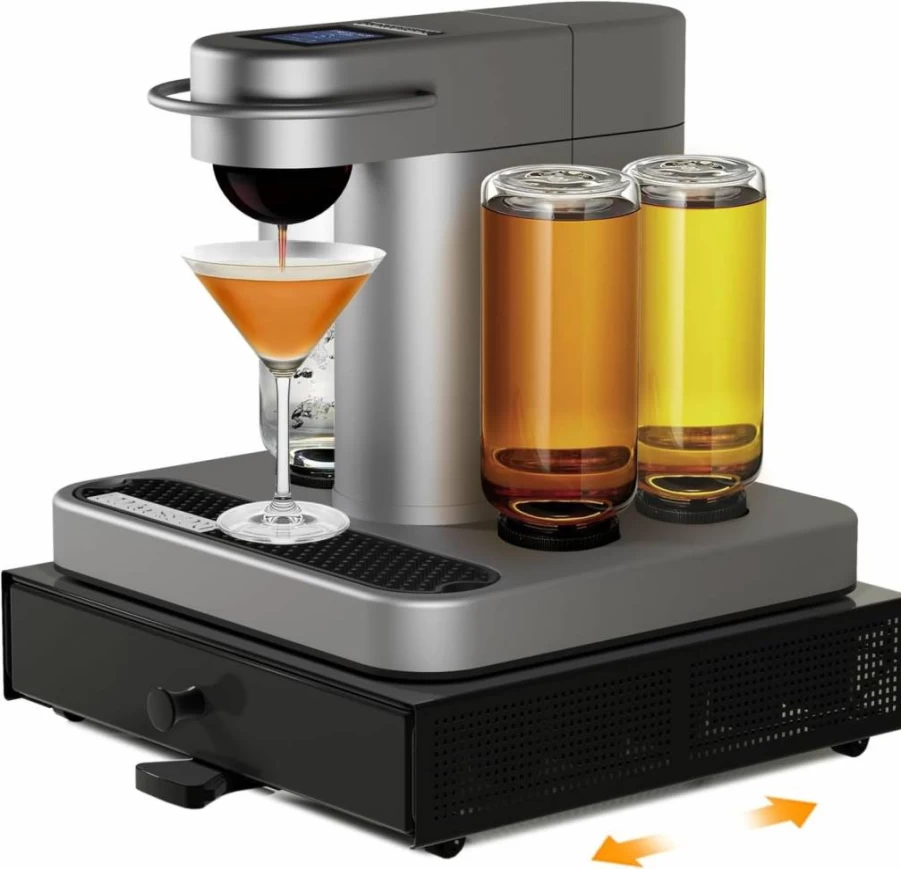 Dfynest Cocktail Capsule Organizer - 36-Capsule Storage Drawer for Bartesian & Black+Decker Cocktail Makers - Home Bar Accessory - Black