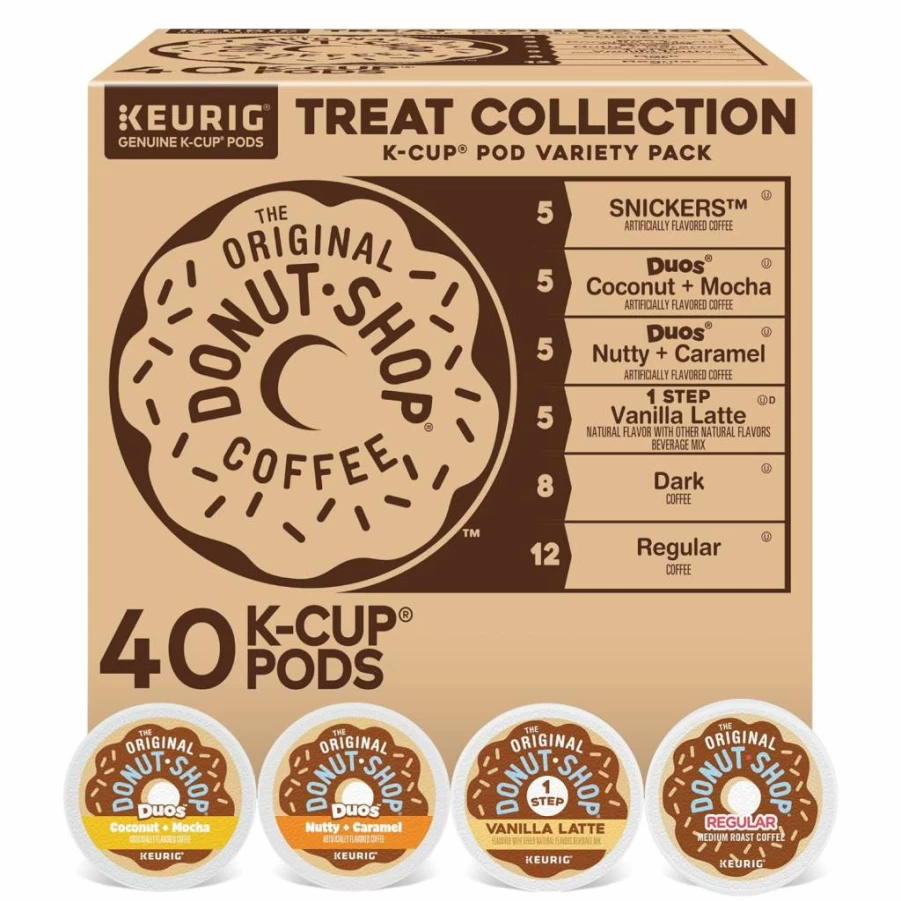 The Original Donut Shop Coffee Variety Pack, Single Serve K-Cup Pods, 40 Count, Medium Roast, Keurig Compatible