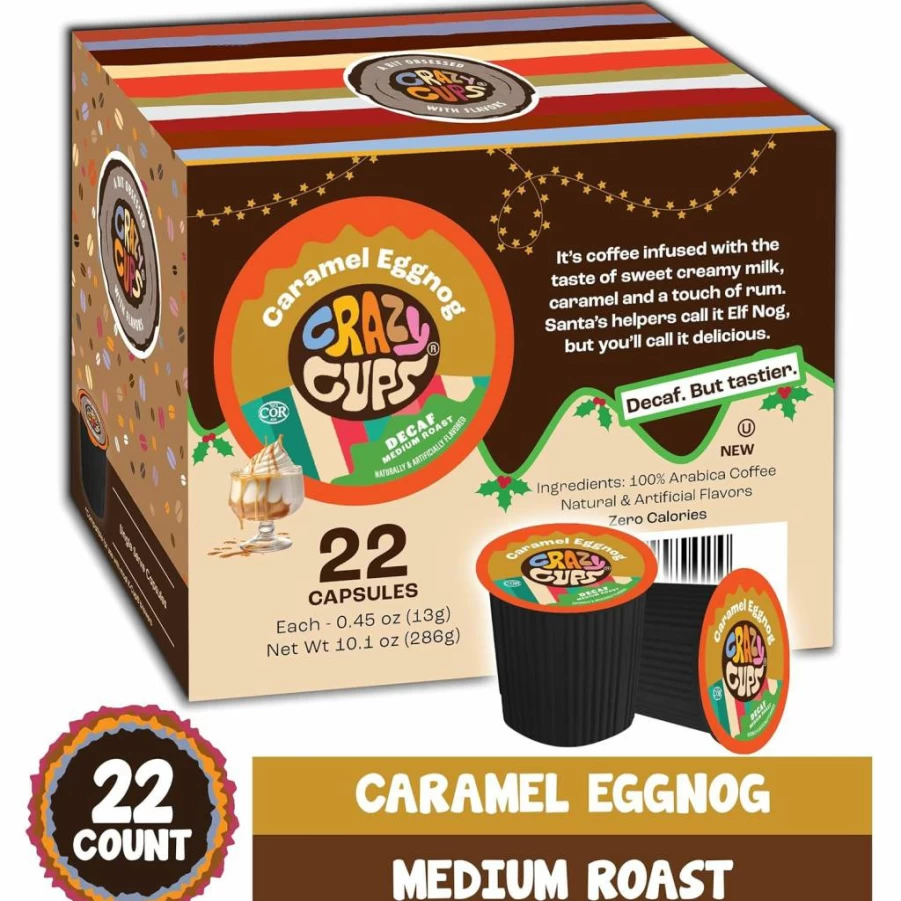Crazy Cups Decaf Coffee Variety Pack Sampler - 40 K-Cups for Keurig 2.0 Brewers, Assorted Flavors