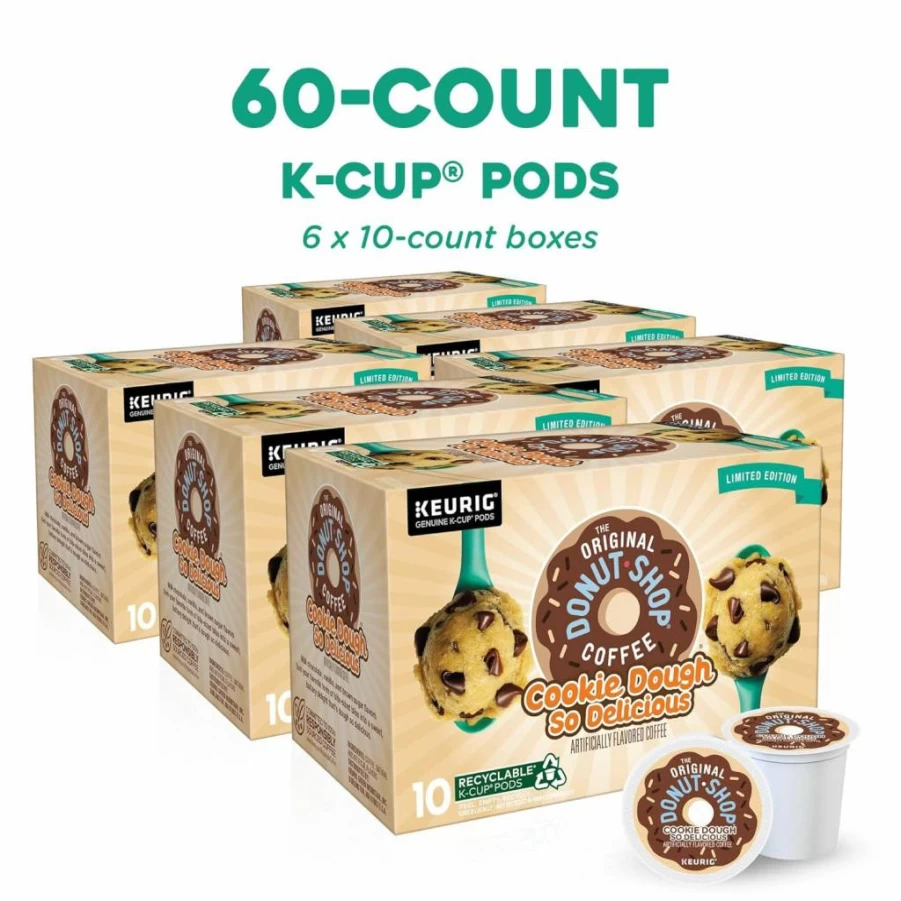The Original Donut Shop Light Roast Peppermint Bark K-Cup Pods, Keurig Single-Serve Coffee, 96 Count