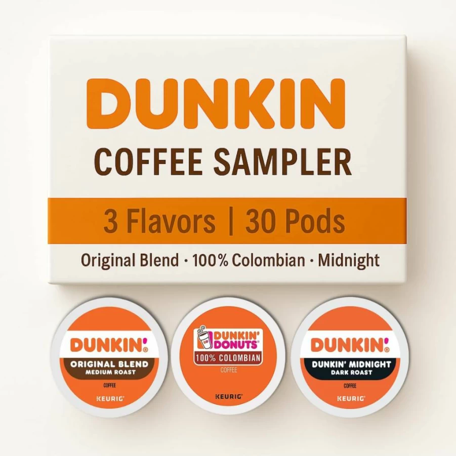 FIVEANDTWOEBUNDLES K-Cups Coffee Variety Pack - Original Blend, 100% Colombian & Dark Roast, 30 Count Pods with Free Recipe Ebook