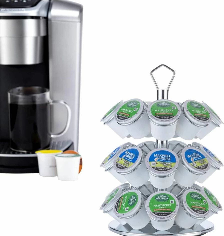 Rice Rat 3-Tier K-Cup Carousel Holder - Storage for 27 Coffee Pods, Compatible with Keurig K-Cups