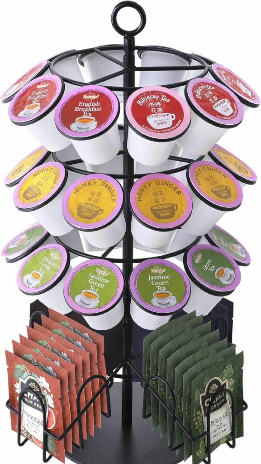 EastSign 4-Tier Spinning Coffee Pod Organizer – 360-Degree Carousel Holds 36 K-Cups, Detachable Countertop Storage Stand for Keurig Pods