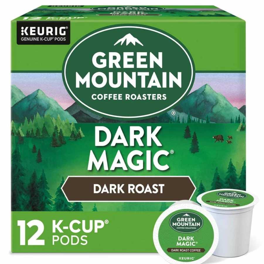 Green Mountain Coffee Dark Roast K-Cups Pods, 12 Count (4.8 Oz) - Single-Serve Coffee for Keurig Brewers