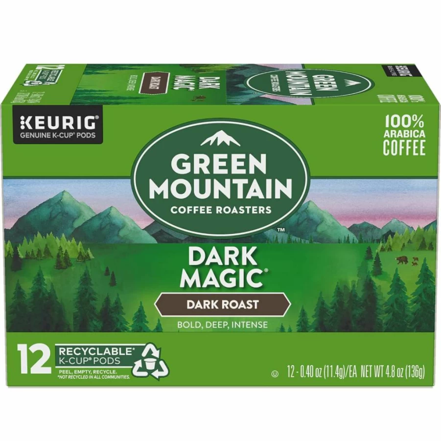 Green Mountain Coffee Dark Roast K-Cups Pods, 12 Count (4.8 Oz) - Single-Serve Coffee for Keurig Brewers