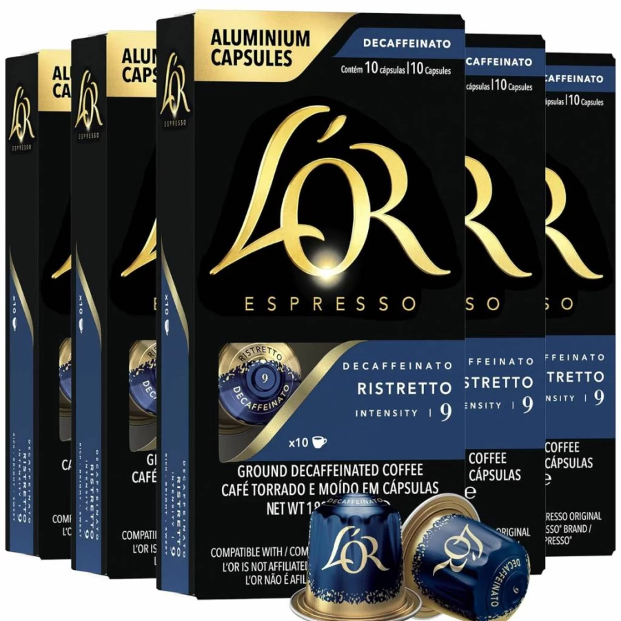 L'OR Colombia Espresso Coffee Capsules 50 Count, Single-Serve Aluminum Pods Compatible with Nespresso Original Machines & L'OR Barista System