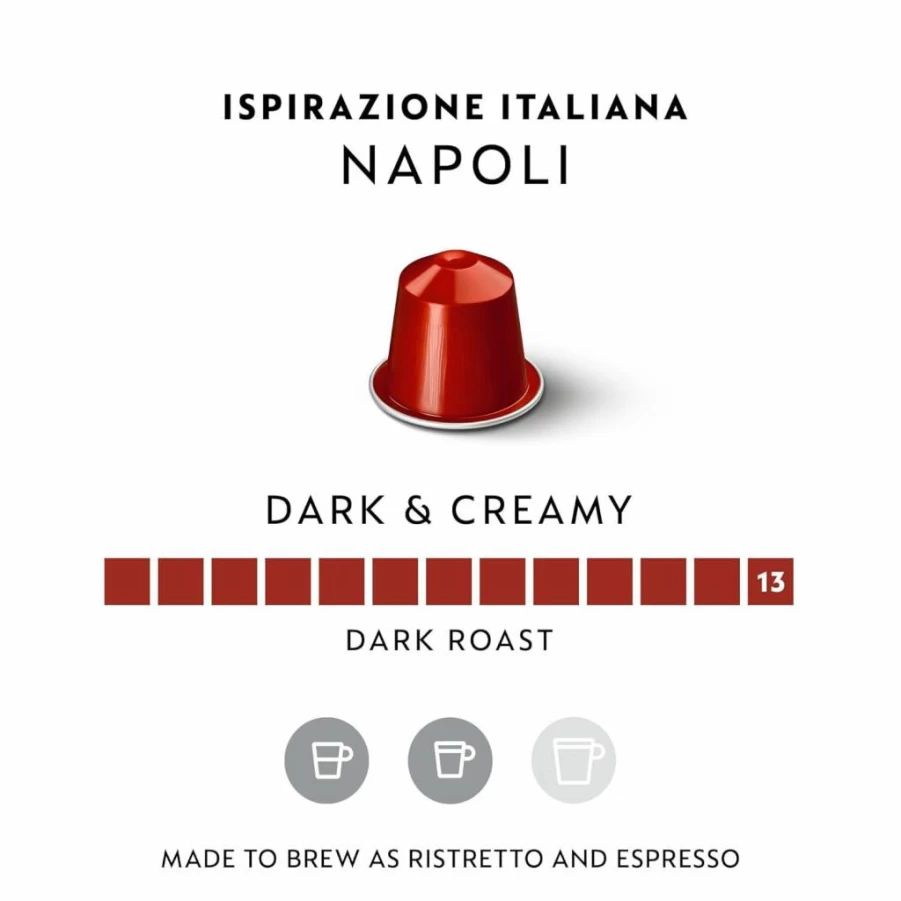 Nespresso OriginalLine Ispirazione Napoli Dark Roast Espresso Pods 50-Count Coffee Capsules