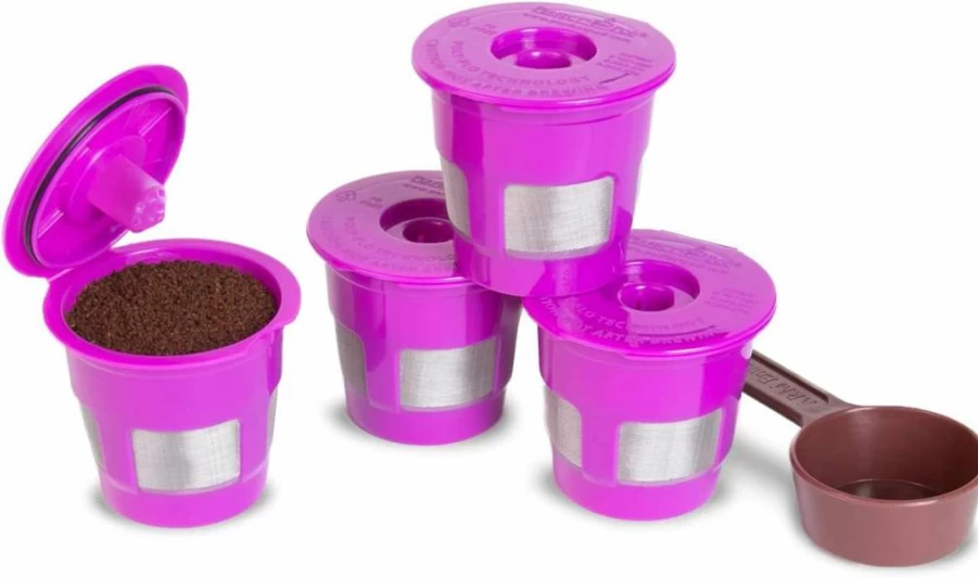 PERFECT POD Reusable Coffee Pods 4-Pack - Compatible with Keurig & Single Serve Brewers, Refillable K-Cup Alternative Includes Coffee Scoop