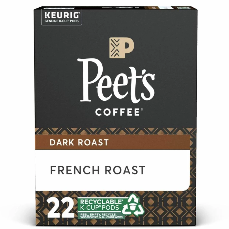 Peet's Coffee French Roast Dark Roast K-Cup Pods for Keurig - 96 Count (4 Boxes of 24)