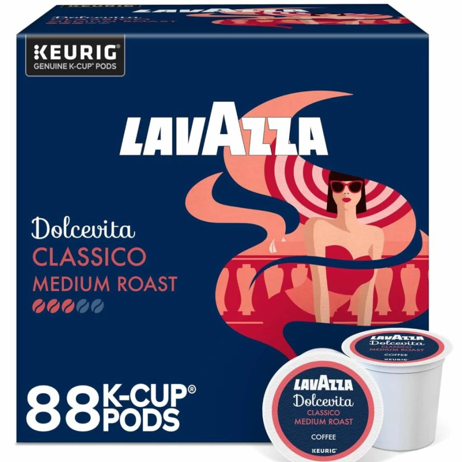 Lavazza Medium Roast Espresso Coffee Pods for Keurig K-Cup Brewers, 32-Count Box