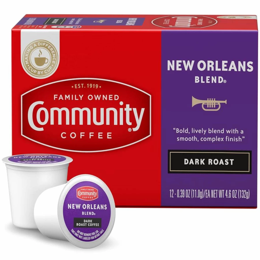 Community Coffee New Orleans Blend Dark Roast K-Cup Pods, 36 Count (3 Pack), Compatible with Keurig 2.0 Brewers