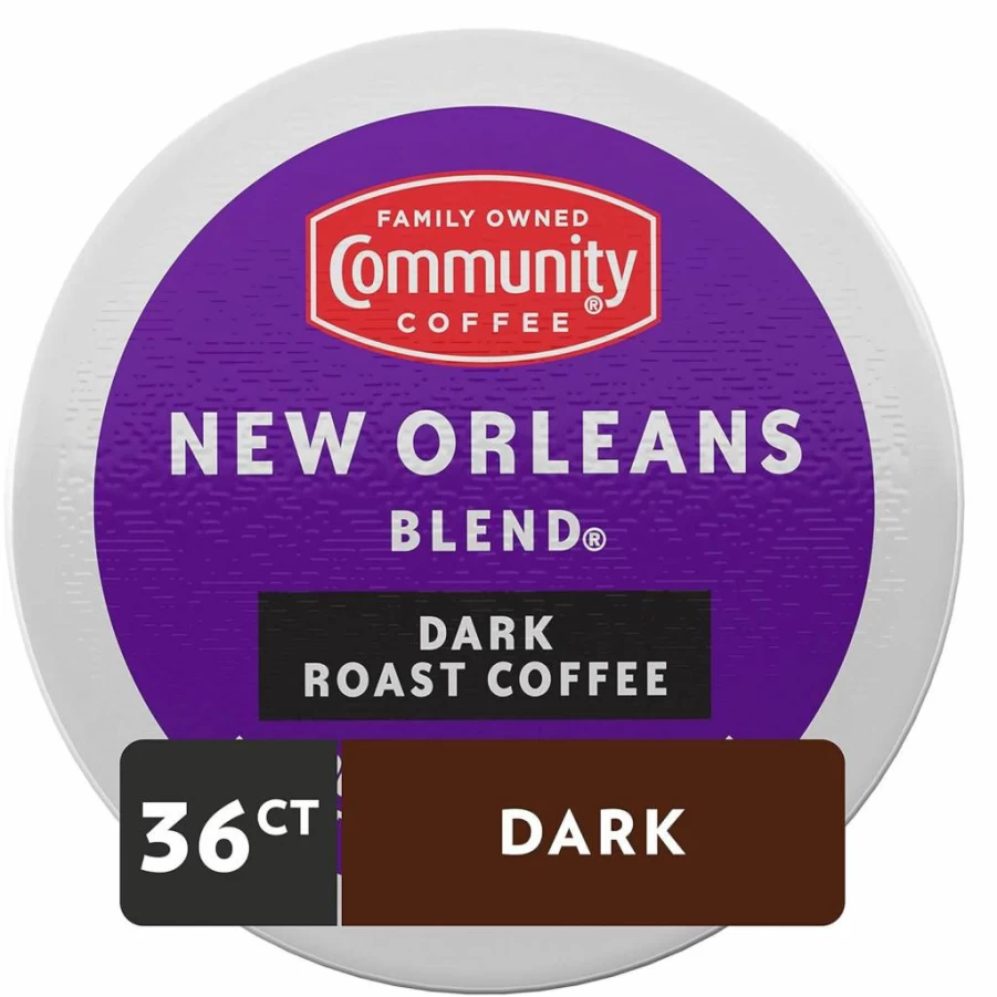 Community Coffee New Orleans Blend Dark Roast K-Cup Pods, 36 Count (3 Pack), Compatible with Keurig 2.0 Brewers