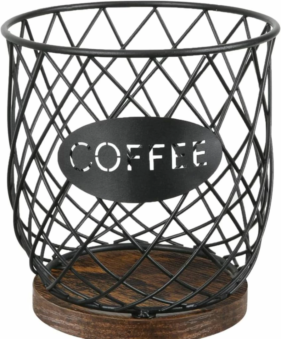 YINMIT Circular K-Cup Holder Organizer - 35 Pod Large Capacity Storage Basket for Keurig Coffee Pods, Kitchen Counter & Office Desktop - Sturdy Grid Design