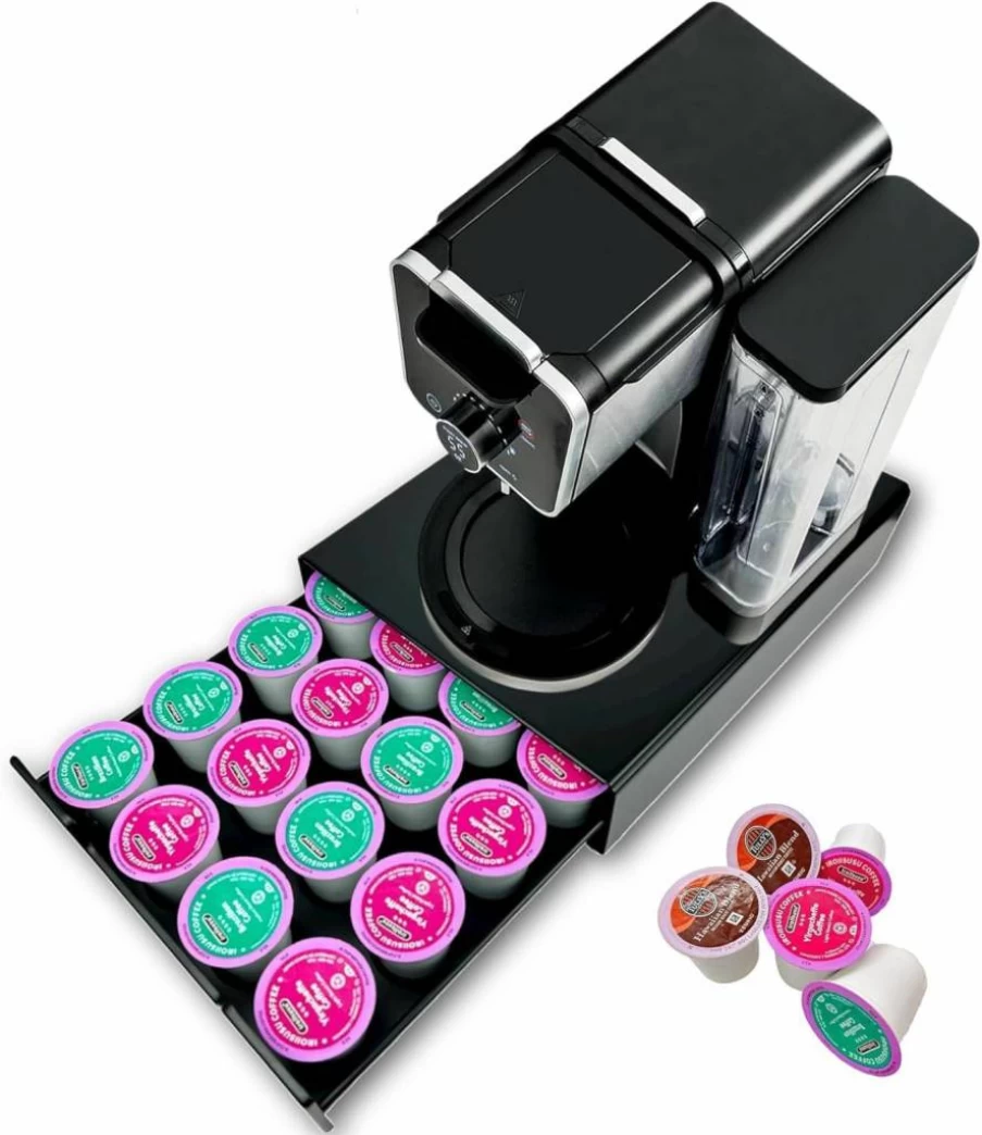 WORBIC Large Capacity Coffee Pod Holder - Organizes 36-40 Nespresso Vertuo, Dolce Gusto & K-Cup Pods for Kitchen & Coffee Bar Storage