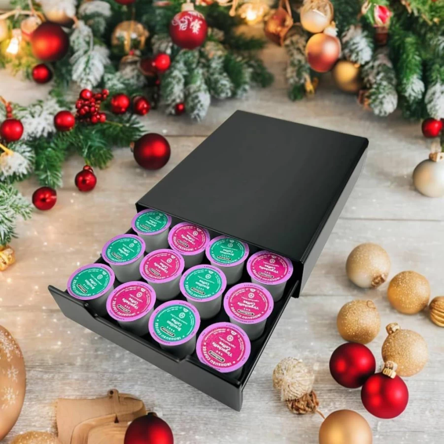 WORBIC Large Capacity Coffee Pod Holder - Organizes 36-40 Nespresso Vertuo, Dolce Gusto & K-Cup Pods for Kitchen & Coffee Bar Storage