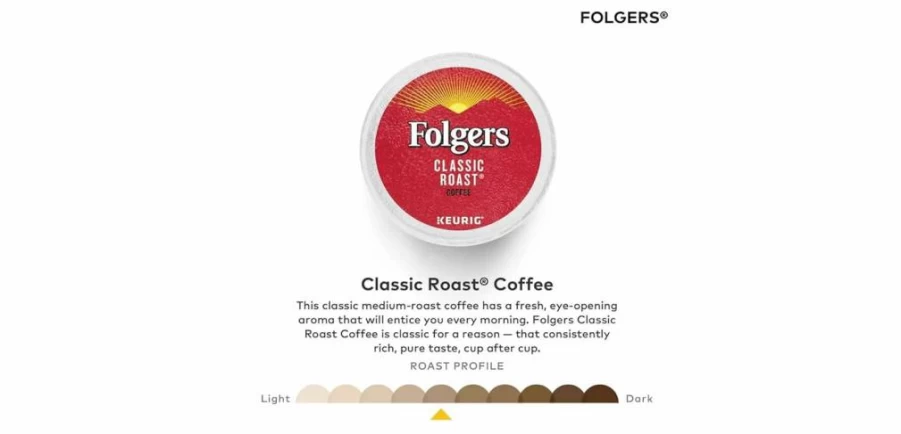 Folgers Classic Roast Medium Coffee K-Cup Pods for Keurig Brewers - 48 Count Pack