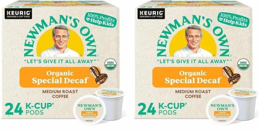Newman's Own Organics Medium Roast Decaf Coffee K-Cup Pods, Special Blend, 12 Count, Keurig Compatible
