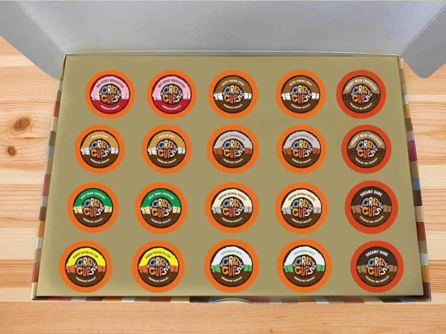 Crazy Cups Variety Pack Flavored Coffee Pods - 20 Count Single Serve K-Cups Compatible with Keurig Machines