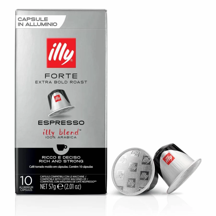 Illy Classico Roast Espresso Capsules for Nespresso Original - Single-Serve Pods with Caramel, Orange Blossom & Jasmine Notes (10 Count)