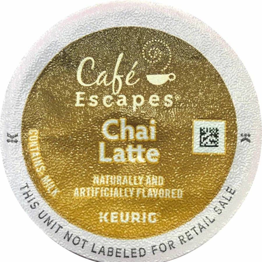 Cafe Escapes Chai Latte K-Cup Pods for Keurig Brewers, 72 Single-Serve Pods, Spiced Tea Latte Blend