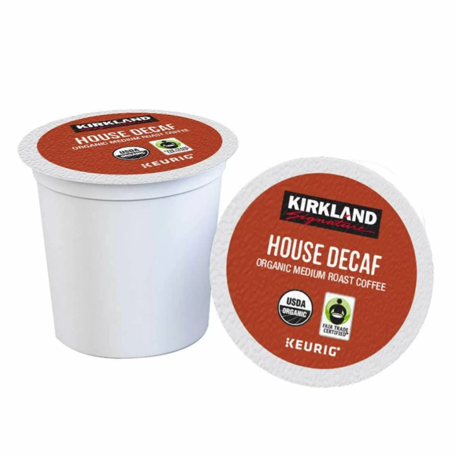 KIRKLAND Signature Organic Decaf Coffee K-Cups, 120 Count, Single Pack, House Blend, Keurig Compatible Pods