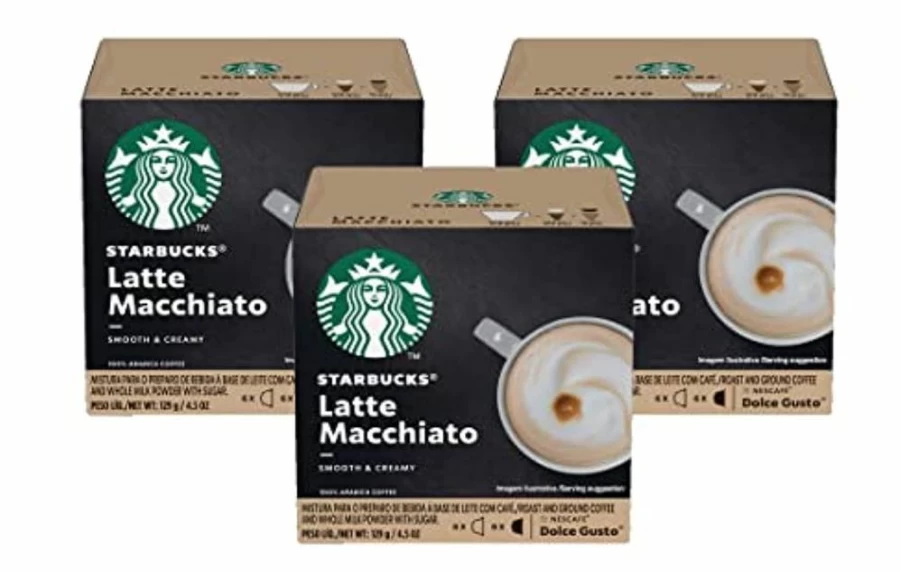 NESCAFE DOLCE GUSTO Starbucks Latte Macchiato Coffee Pods, 12 Count (Pack of 3), Variety Pack