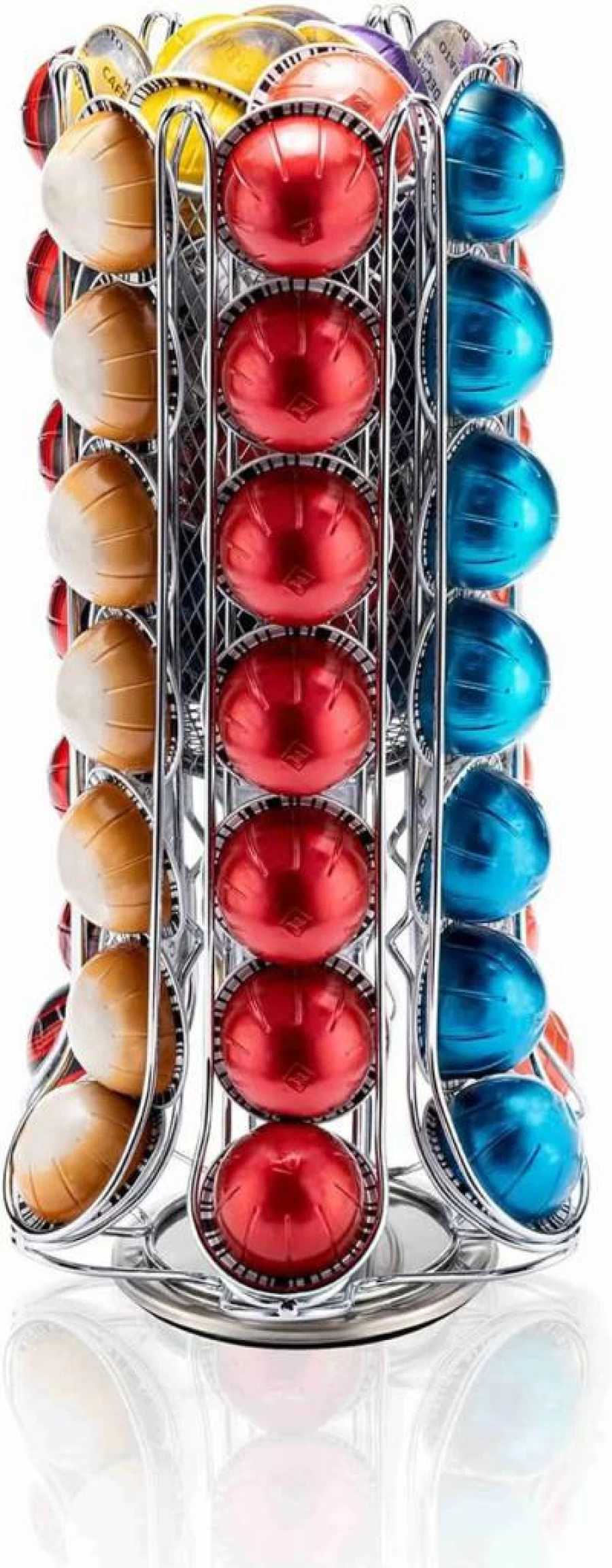 ZCDCP 60-Capsule Nespresso Vertuo Pod Organizer - 360° Spinning Coffee Storage Carousel in Black for VertuoLine Brewers