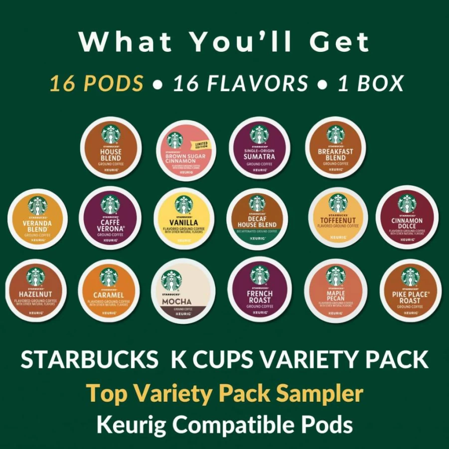 FIVEANDTWOEBUNDLES K-Cup Coffee Pods Variety Pack 16Ct - Medium & Dark Roast, Flavored & Mocha Assortment for Keurig Brewers, Perfect Gift for Coffee Lovers