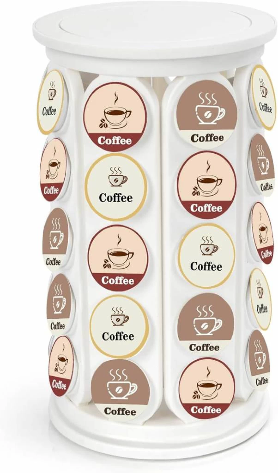 SAVORLIVING 40-Cup K-Cup Holder Carousel - Modern Detachable Coffee Pod Organizer for Keurig, Kitchen, Office Countertop (White)