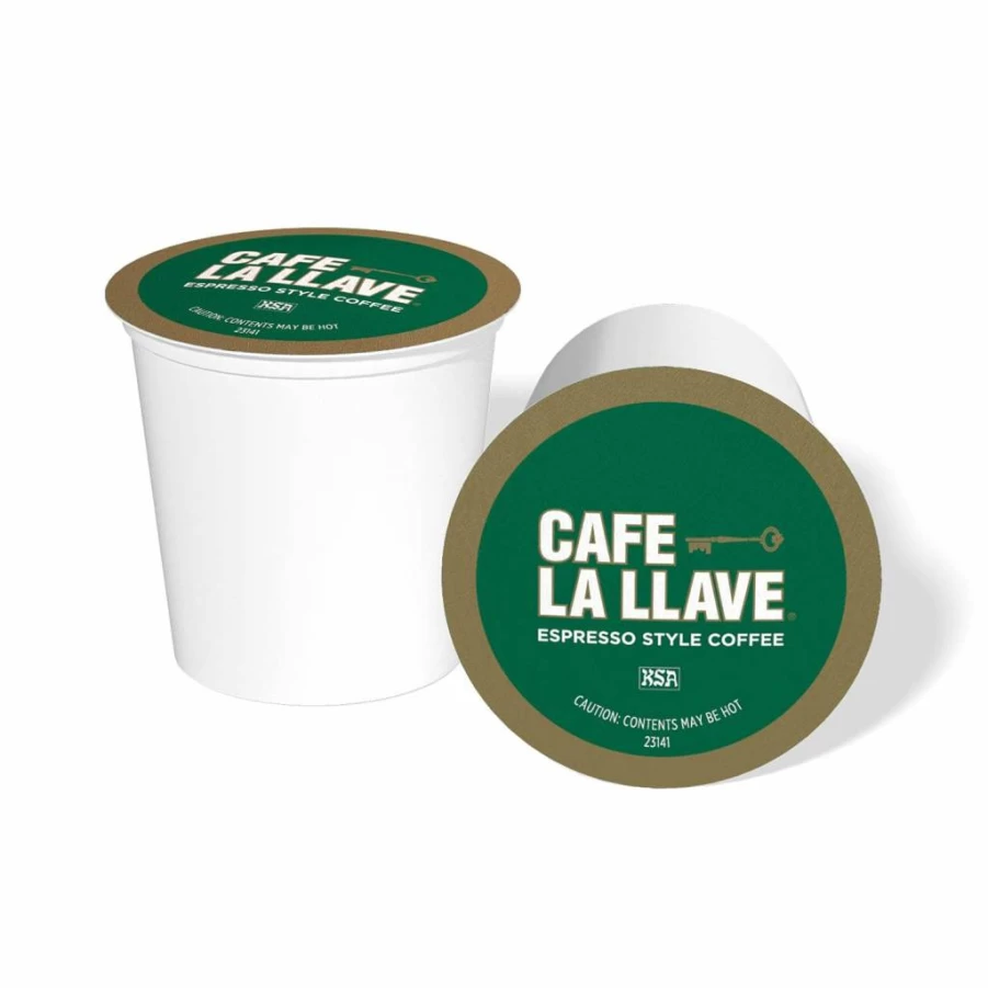 Cafe La Llave Dark Roast K-Cup Pods for Keurig - Bold Espresso Coffee, Recyclable Single Serve Capsules, 24 Count - Premium Arabica Beans