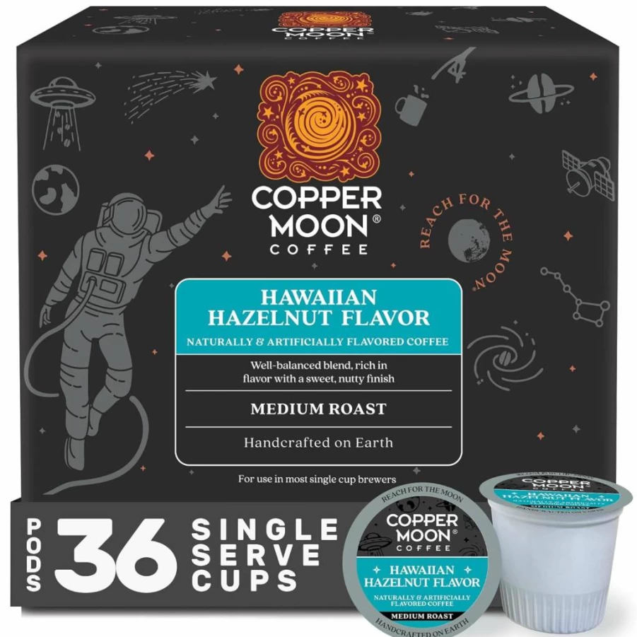 Copper Moon Coffee Pods Variety Pack for Keurig - Light/Medium Roast Flavored K-Cups, 48 Count (12 Pods x 4 Packs)