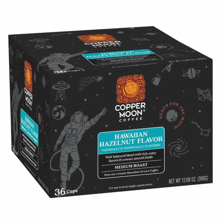 Copper Moon Coffee Pods Variety Pack for Keurig - Light/Medium Roast Flavored K-Cups, 48 Count (12 Pods x 4 Packs)
