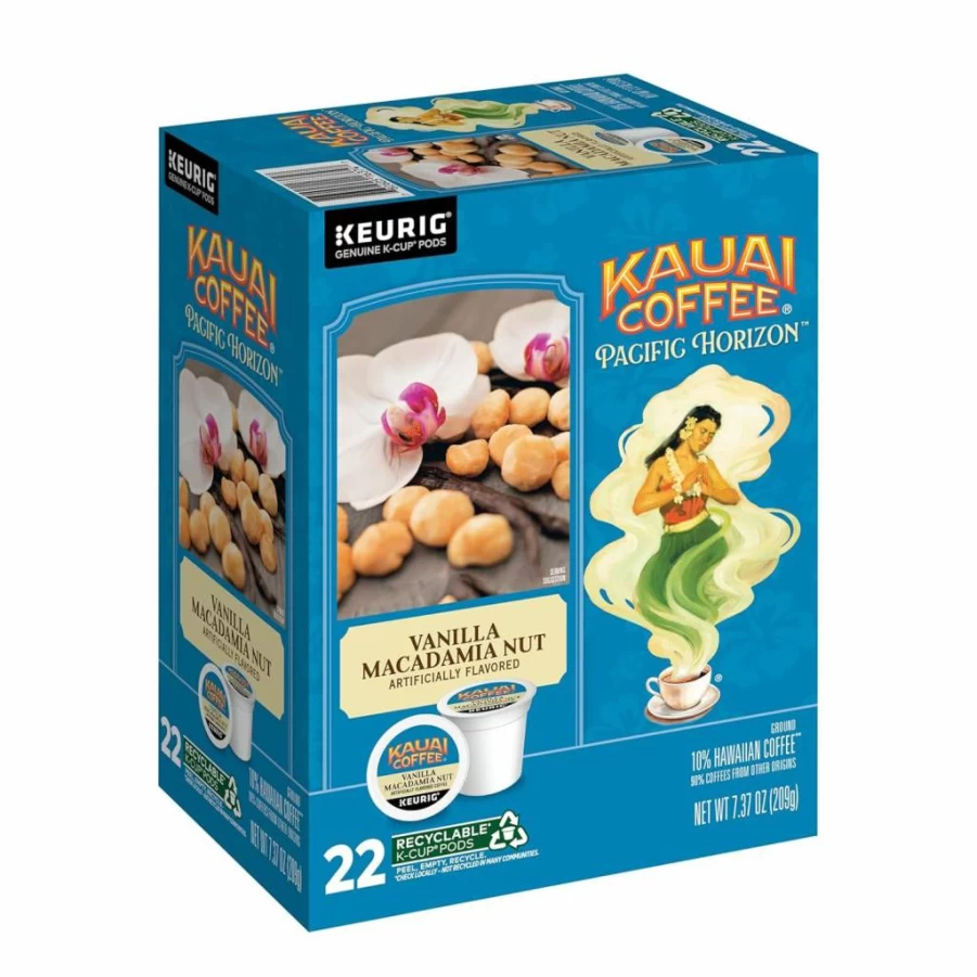 Kauai Coffee K-Cup Pods for Keurig - 22 Count, Medium Roast Arabica, Hawaiian Coffee with Nutty Chocolate Notes, Single Serve Pods