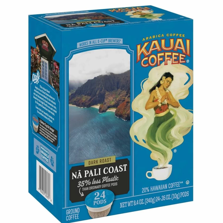 Kauai Coffee K-Cup Pods for Keurig - 22 Count, Medium Roast Arabica, Hawaiian Coffee with Nutty Chocolate Notes, Single Serve Pods