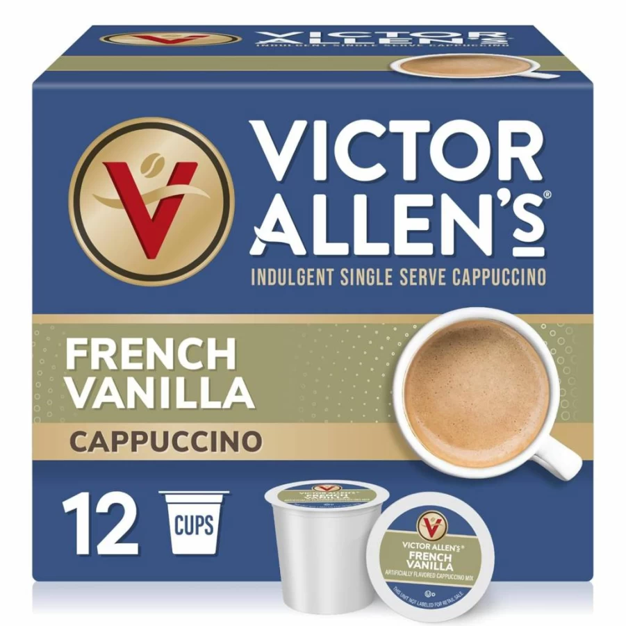 Victor Allen's Coffee Sweet & Salty Caramel Cappuccino K-Cup Pods, 42 Count, Single Serve for Keurig Brewers (Packaging May Vary)