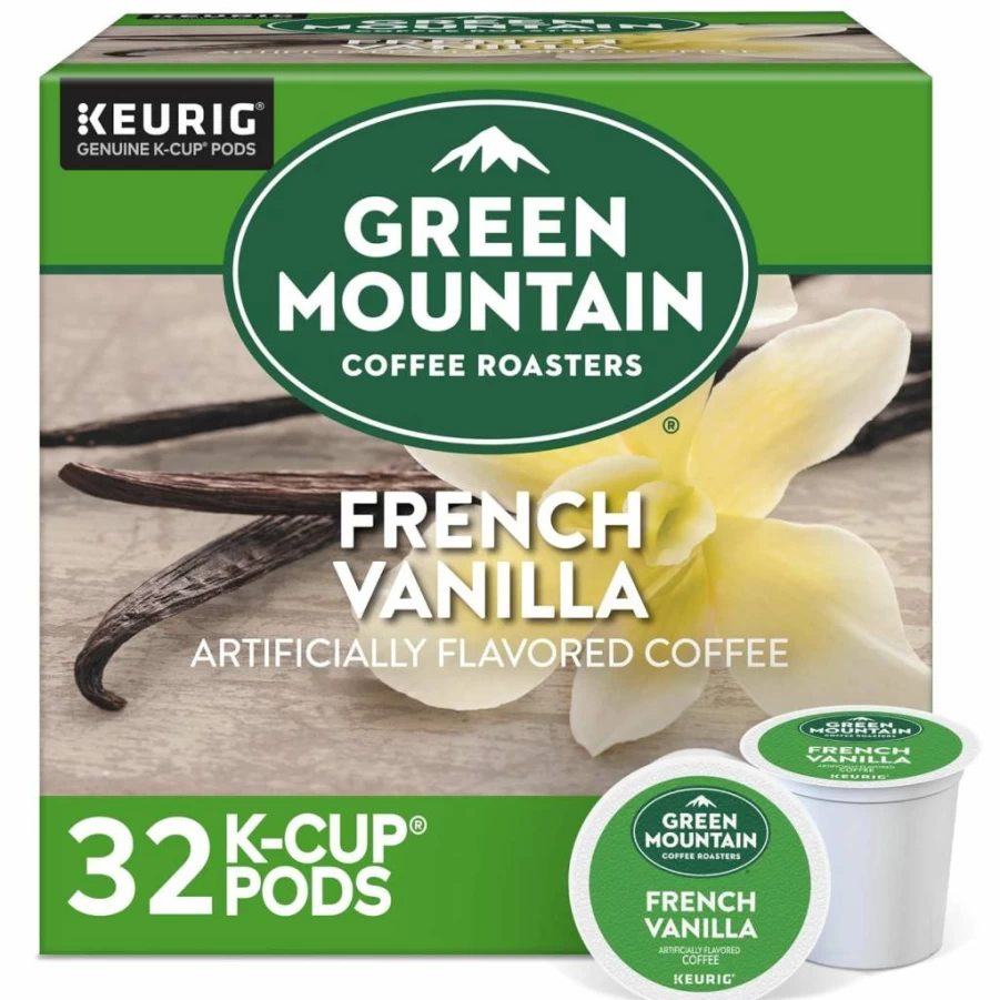 Green Mountain Coffee Roasters Caramel Vanilla Cream Light Roast Coffee Pods, Single-Serve Keurig K-Cup Pods, 32 Count, Flavored Coffee