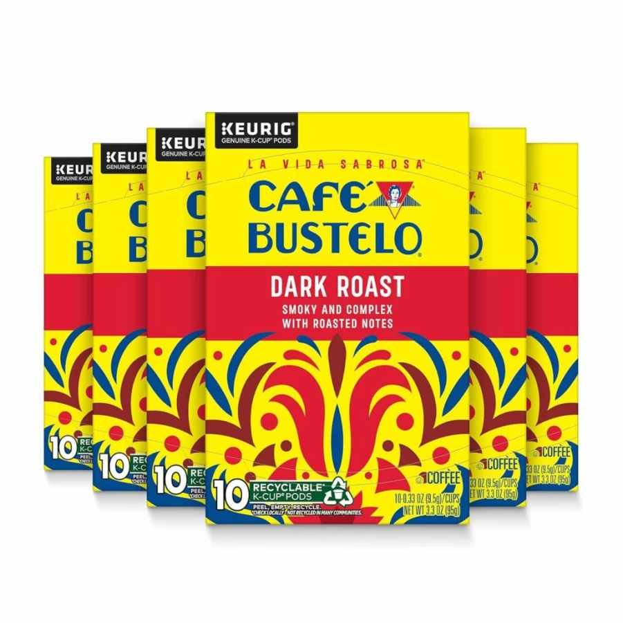 Cafe Bustelo K-Cups Dark Roast Espresso Coffee Pods, 72 Count, Compatible with Keurig Brewers