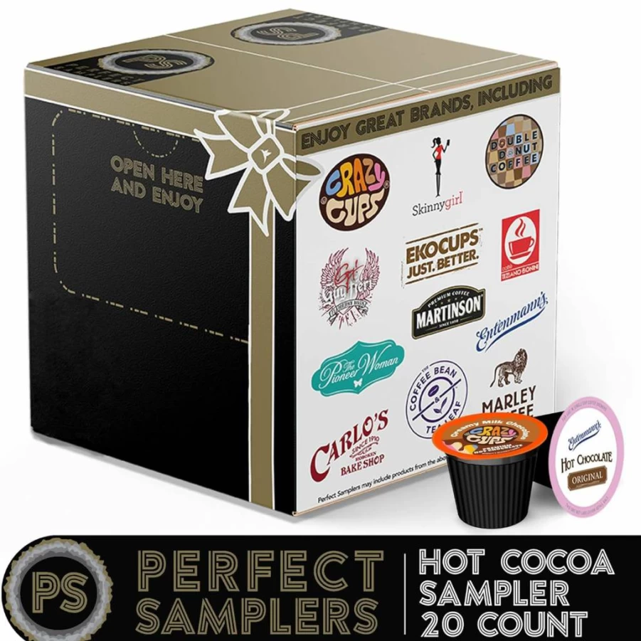 Perfect Samplers Variety Pack: 20 Single-Serve K-Cups for Keurig - Coffee, Tea, Cider, Cappuccino & Hot Chocolate Mix