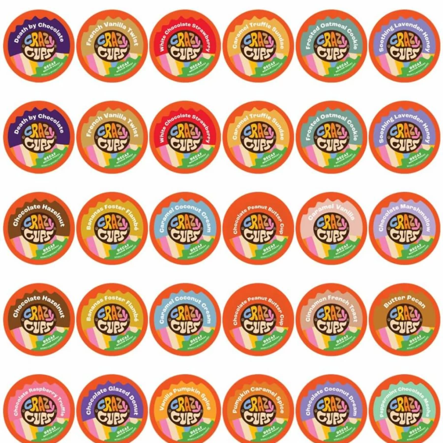 Custom Variety Pack Decaf Flavored Coffee K-Cups for Keurig Brewers - 30 Count Assorted Single Serve Pods